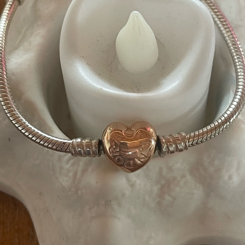 COPY - Silver and Gold Heart Charm Bracelet